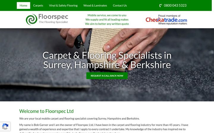 Screenshot of floorspec.co.uk