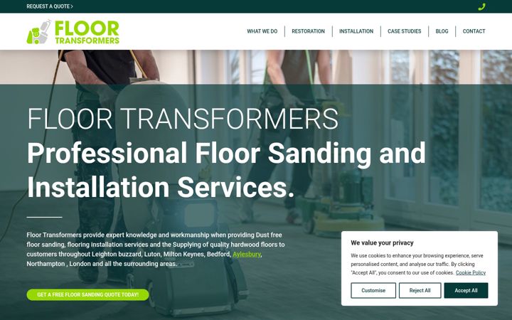 Screenshot of floortransformers.co.uk