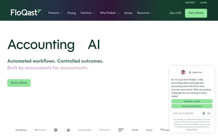 Screenshot of floqast.com
