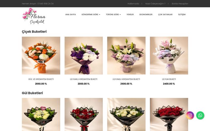 Screenshot of floraacicekcilik.com