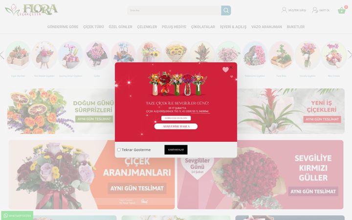 Screenshot of floracicekcilik.com