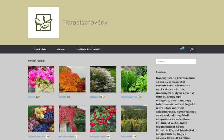 Screenshot of floradisznoveny.hu