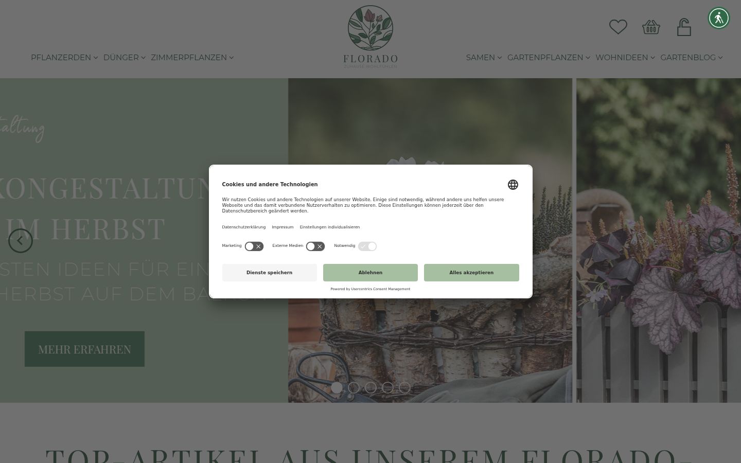 Zrzut ekranu banera zgody wyświetlanego przed jakąkolwiek interakcją