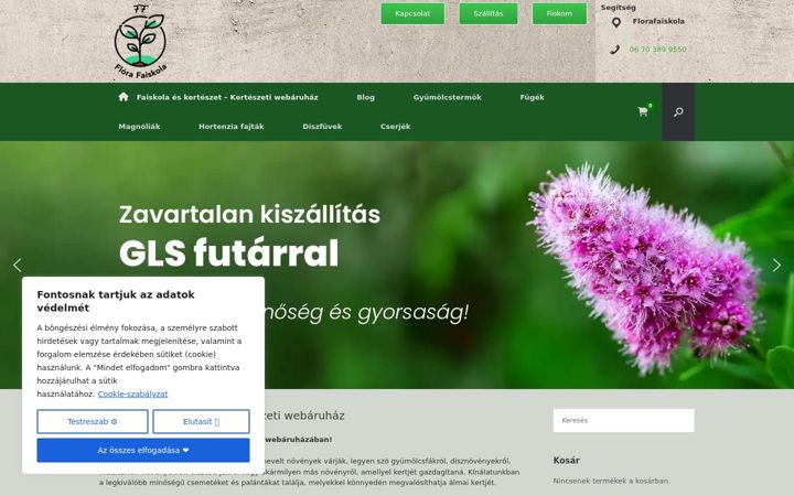 Screenshot of florafaiskola.hu