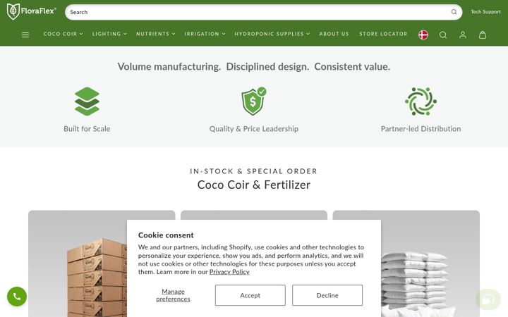 Screenshot of floraflex.com
