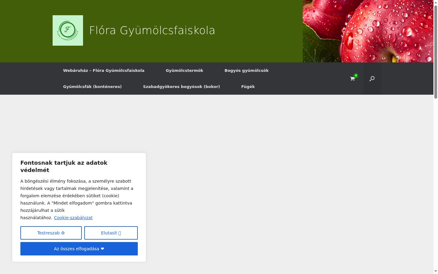 Screenshot του banner συγκατάθεσης που εμφανίστηκε πριν από οποιαδήποτε αλληλεπίδραση