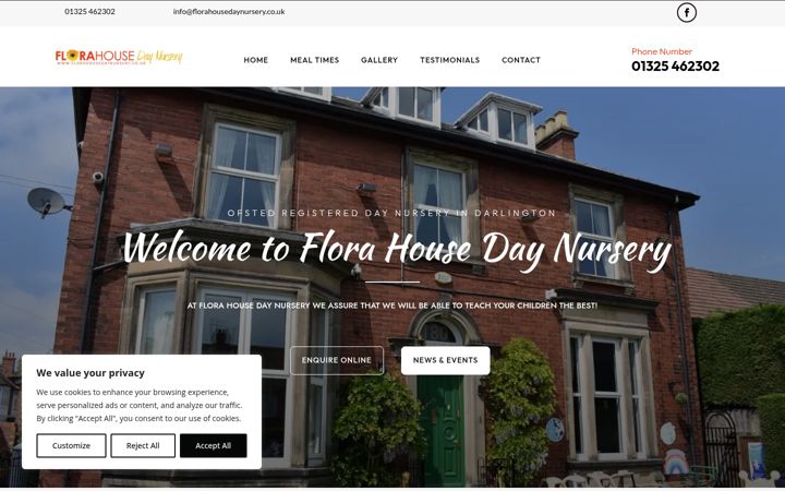Screenshot of florahousedaynursery.co.uk