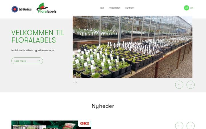 Screenshot of floralabels.dk