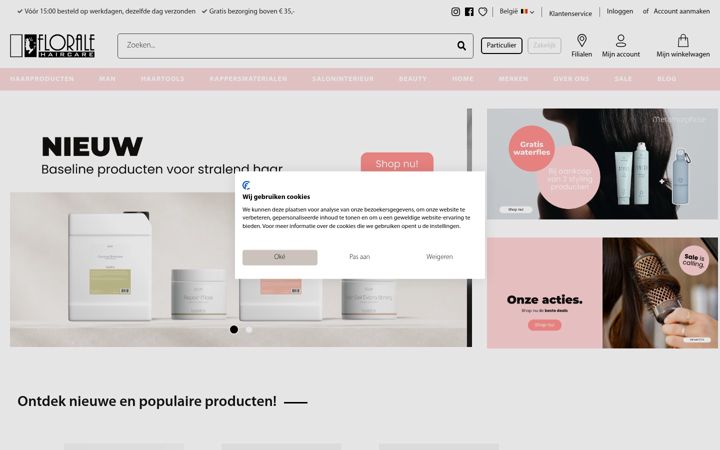 Screenshot of floralehaircare.be