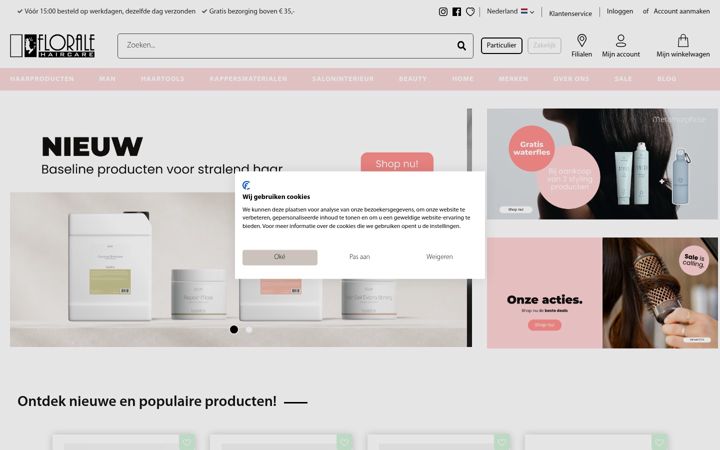 Screenshot of floralehaircare.com