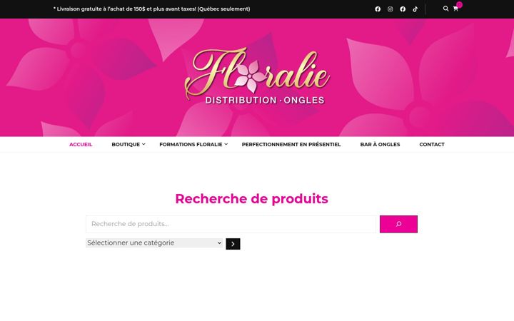 Screenshot of floraliedistributionongles.com