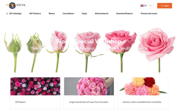 Kuvakaappaus sivustosta floralspecial.com
