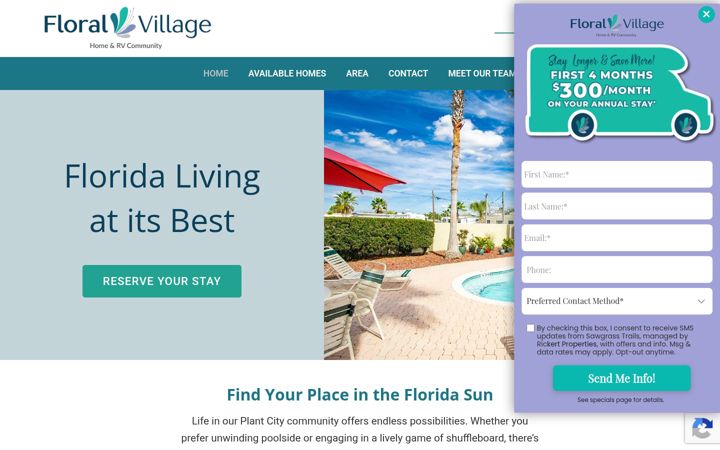 Screenshot of floralvillagefl.com