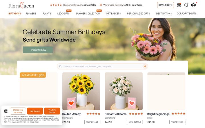 Screenshot of floraqueen.com
