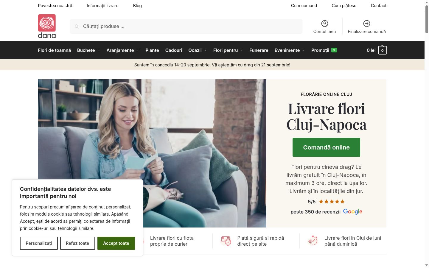 Screenshot of the consent banner shown before any interaction
