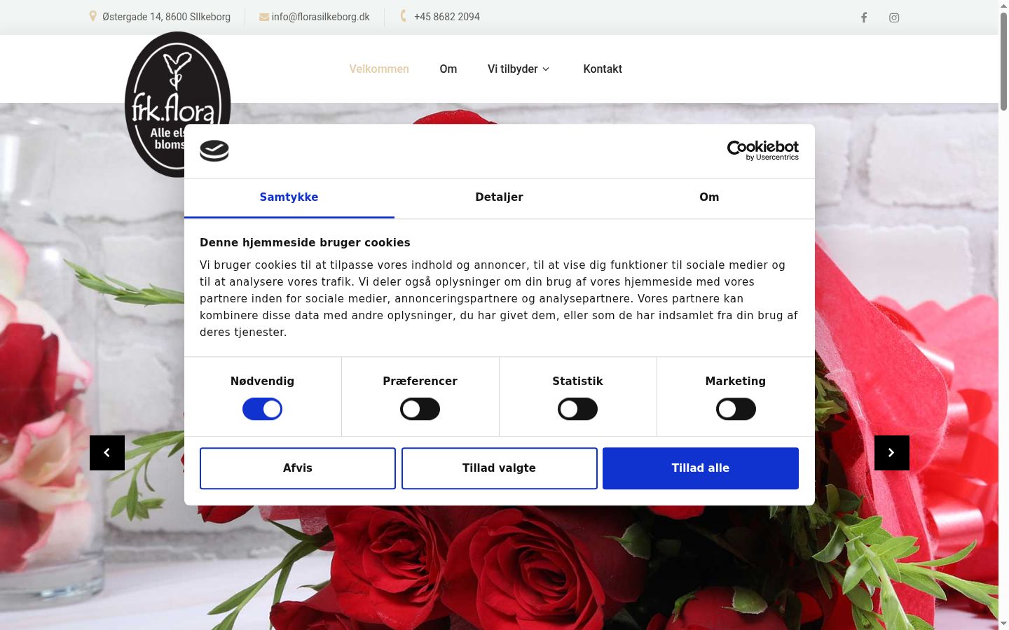 Screenshot del banner di consenso mostrato prima di qualsiasi interazione