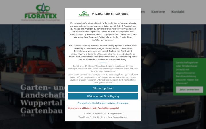 Screenshot ta' floratex.de