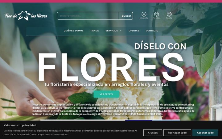 Screenshot of flordelasnievesfloristeria.com