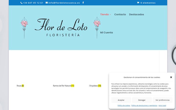 Snímek obrazovky flordelotocuenca.es