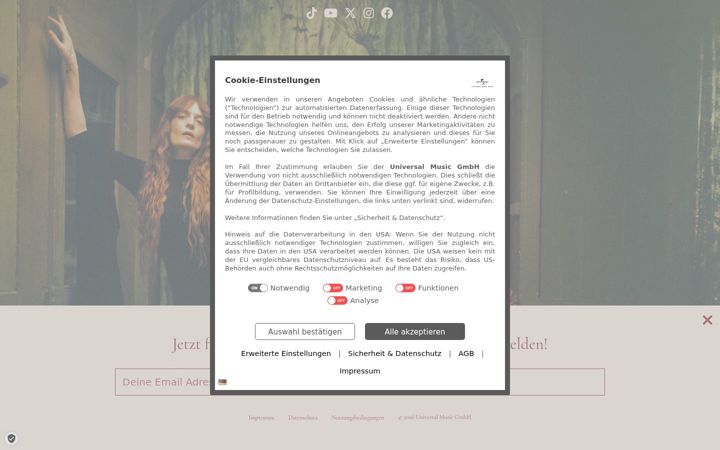 Screenshot of florence-and-the-machine.de