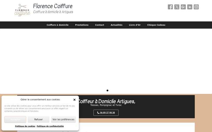 Screenshot of florence-coiffure-artigues.com