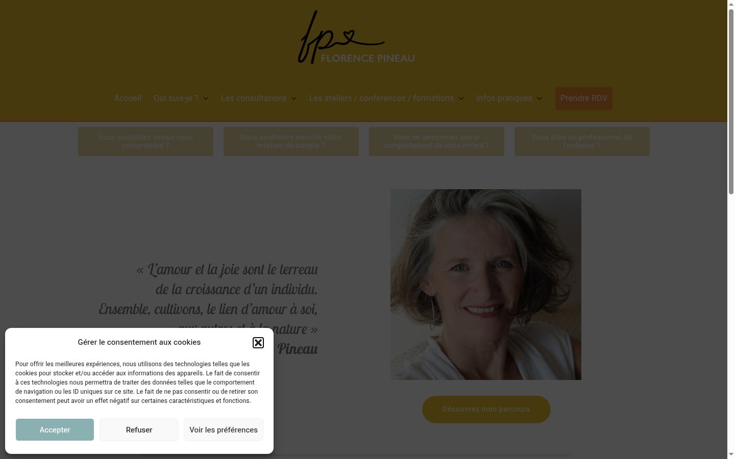 Screenshot del banner di consenso mostrato prima di qualsiasi interazione