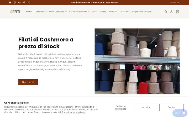 Screenshot of florencecashmereyarn.com