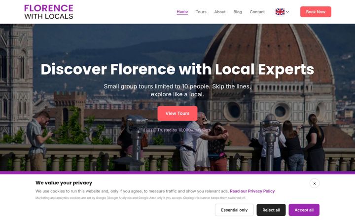 Screenshot of florencewithlocals.com