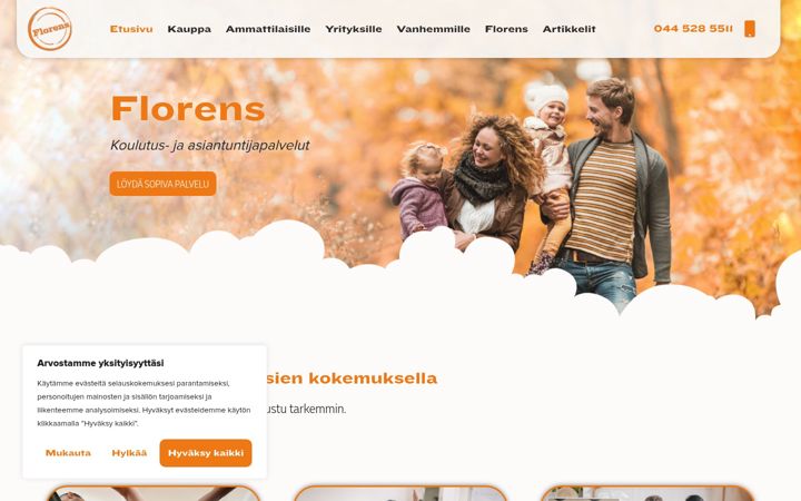 Screenshot of florens.fi