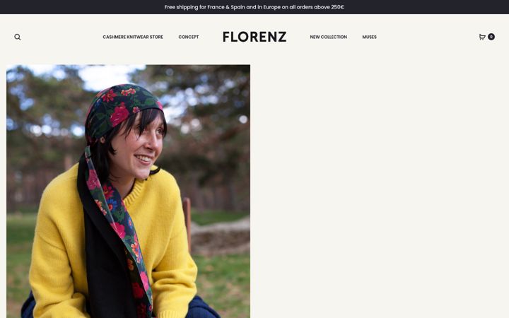 Screenshot of florenz-cashmere.com