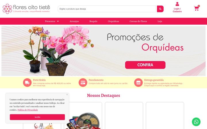 Екранна снимка на floresaltotiete.com.br