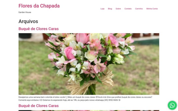 Екранна снимка на floresdachapada.com.br