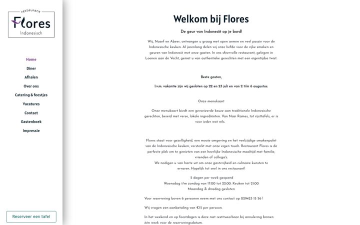 Screenshot of floresrestaurant.nl