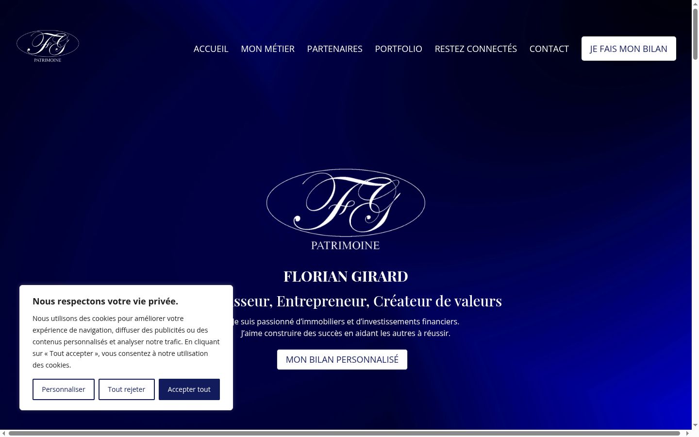 Screenshot of the consent banner shown before any interaction
