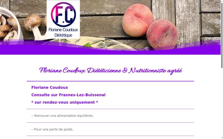 Screenshot of florianecoudouxdietetique.be