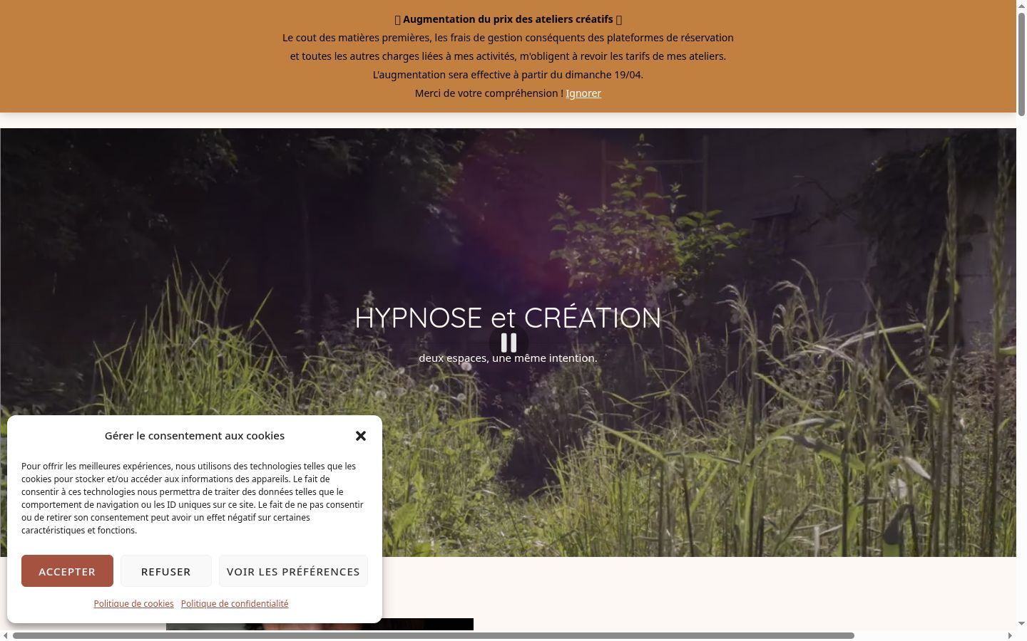 Screenshot of the consent banner shown before any interaction