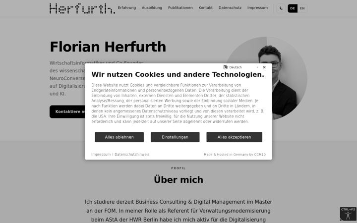 Captura de ecrã de florianherfurth.de