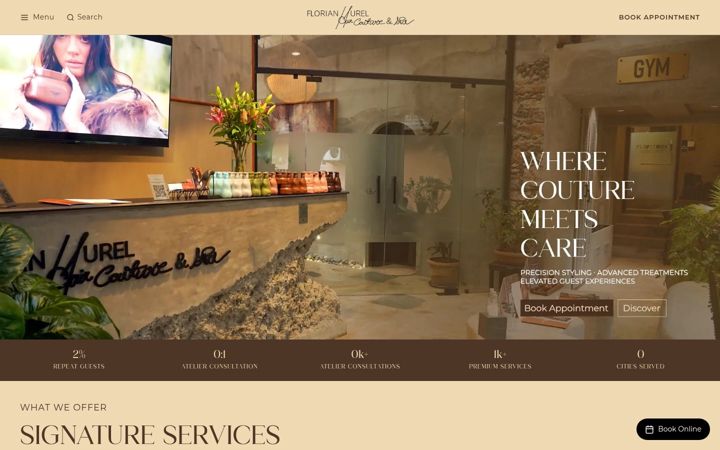 Screenshot of florianhurelhaircouture.com