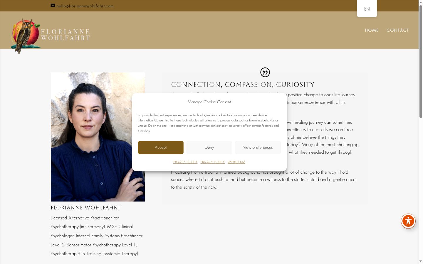 Capture d'écran de la bannière de consentement affichée avant toute interaction
