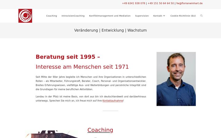 Screenshot of florianwinhart.de