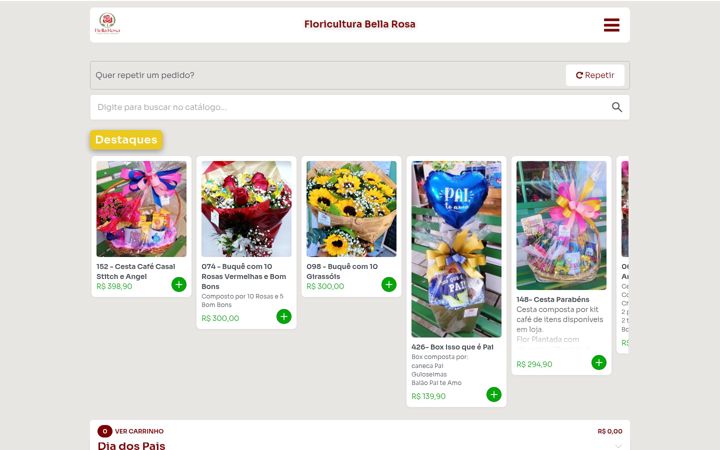 Screenshot of floriculturabellarosa.com.br
