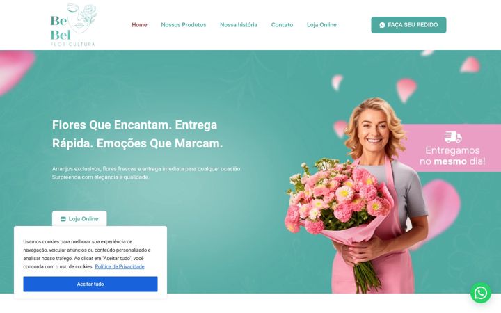 Screenshot of floriculturapresentesbebel.com.br