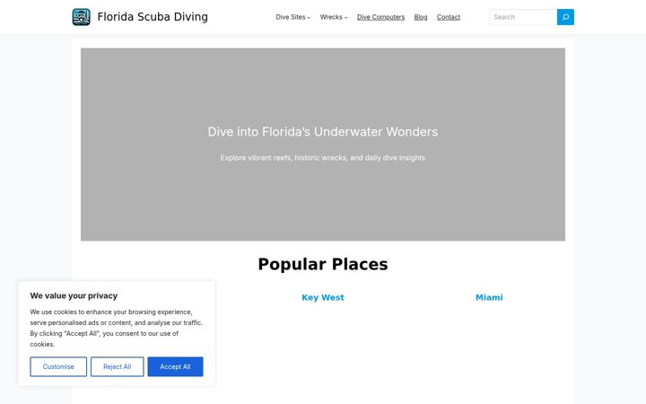 Screenshot of florida-scubadiving.com