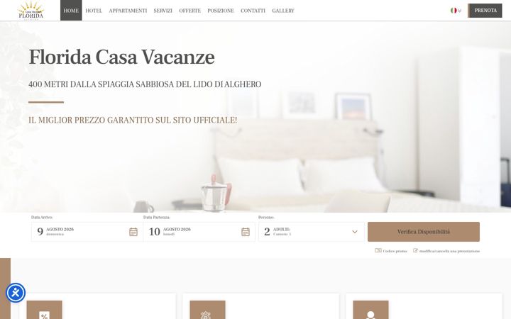 Screenshot of floridacasavacanze.com