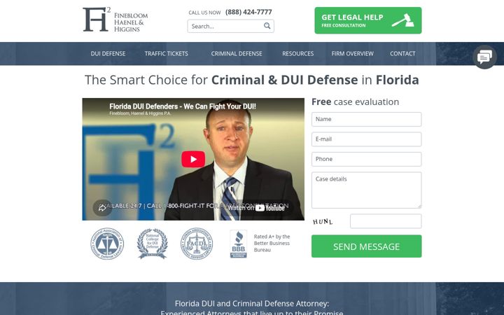 Screenshot of floridadefenders.com