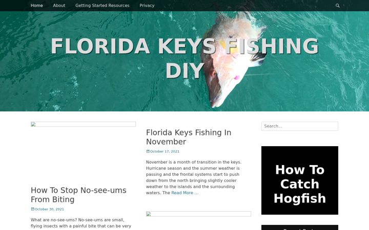 Screenshot of floridakeysfishingdiy.com