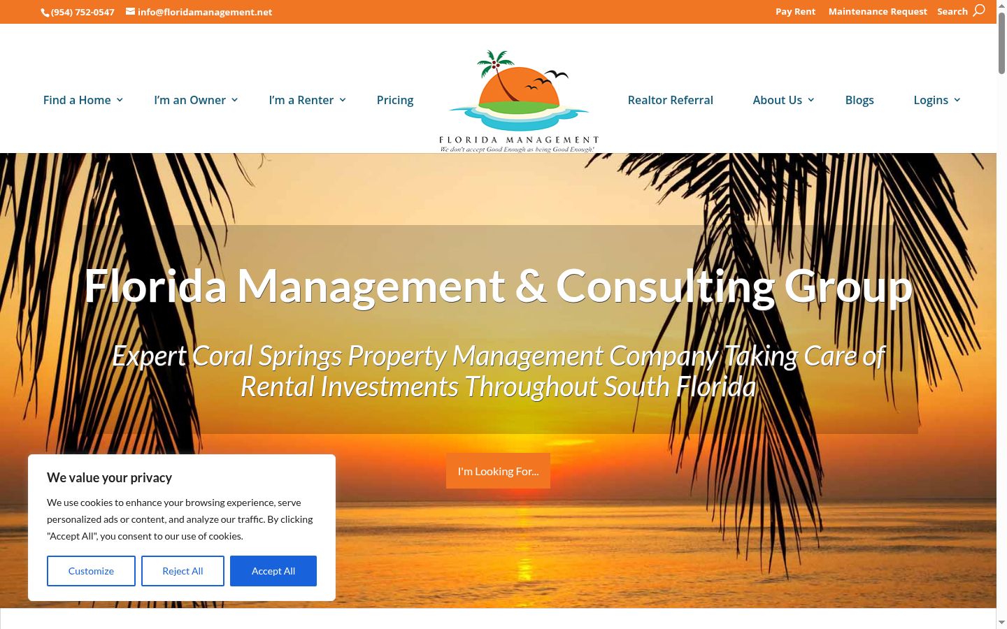 Screenshot of the consent banner shown before any interaction