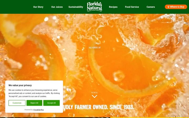 Screenshot of floridasnatural.com