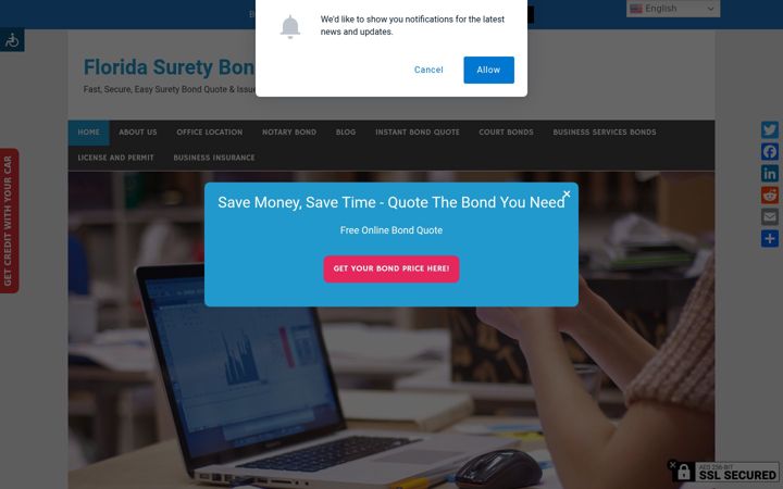 Screenshot of floridasuretybondspro.com