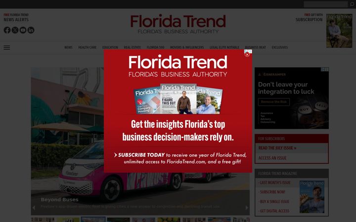Screenshot of floridatrend.com